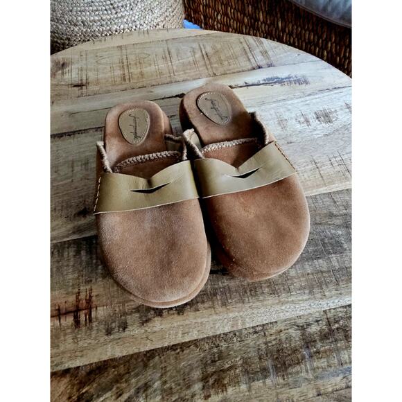 Free People Shoes - Free People Mulholland Brown Suede Platform Mules Penny Loafers 37.5/7-7.5